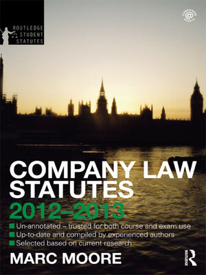cover image of Company Law Statutes 2012-2013